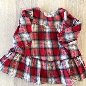 GAP drop waist plaid dress 6-12 months